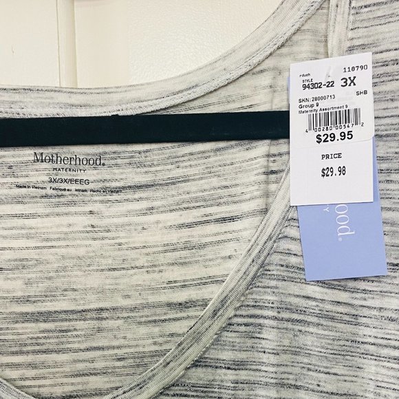 Motherhood Maternity Plus Size Long Sleeve Side Ruched Grey Spacedye Shi… - Picture 5 of 7